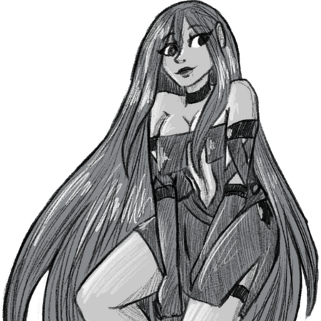 Monochrome/Clean Sketch of Arya Thelkeld (OC)